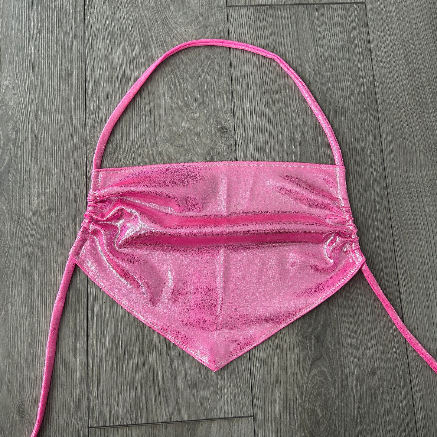 Pink Iridescent Handkerchief Halterneck Top - Size 10