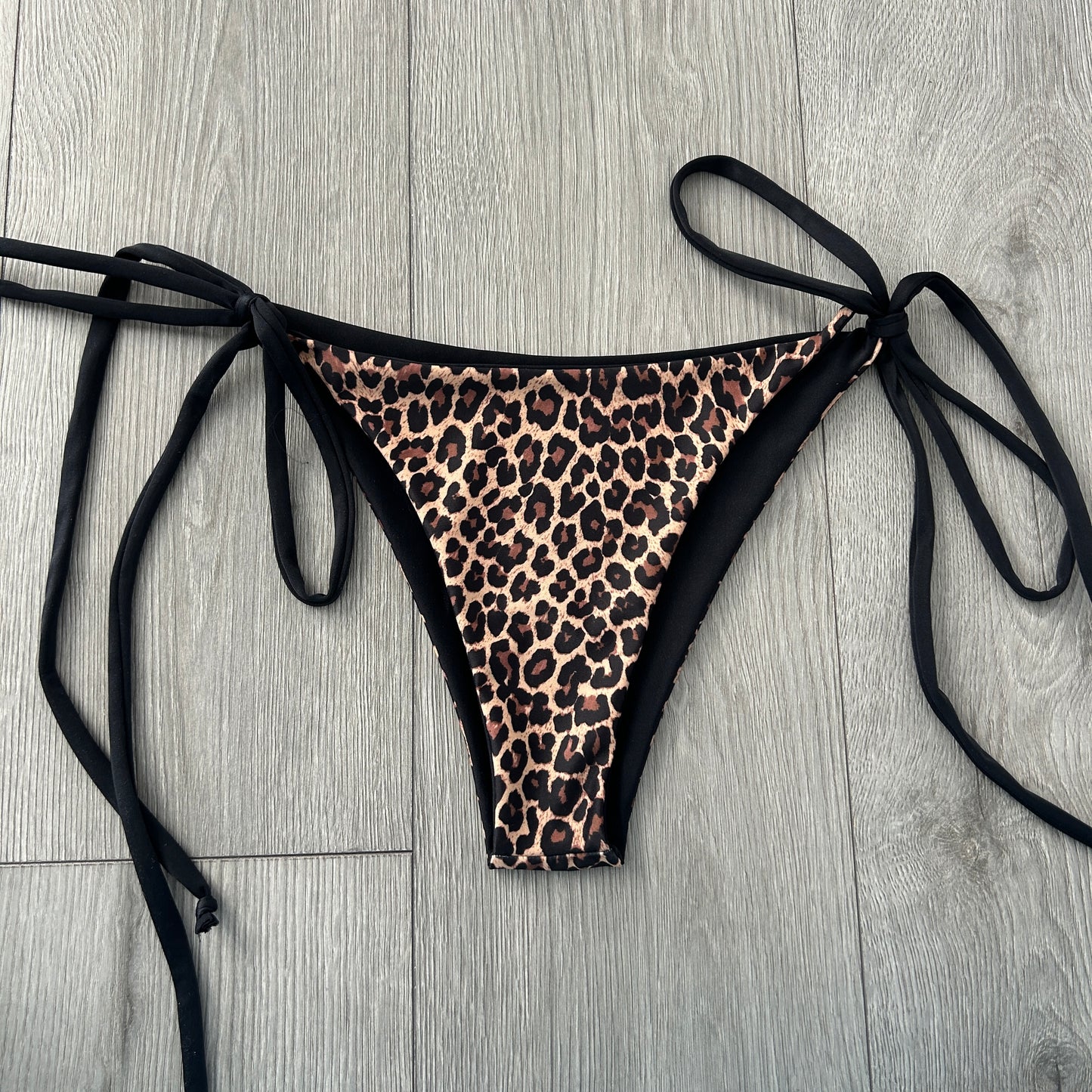 Leopard Side Tie Bikini Bottoms