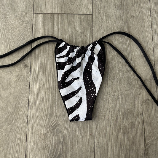 Zebra String Bikini Bottoms Medium Coverage