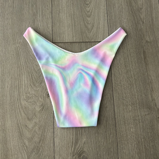 Pastel Dip Waist Bikini Bottoms Cheeky Coverage - Size 10