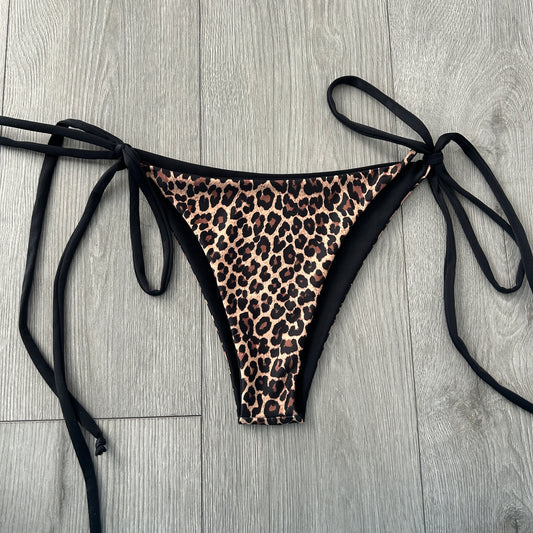 Leopard Side Tie Bikini Bottoms