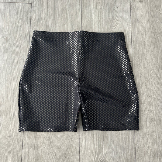 Black Crystal Hot Pant Shorts - Size 12